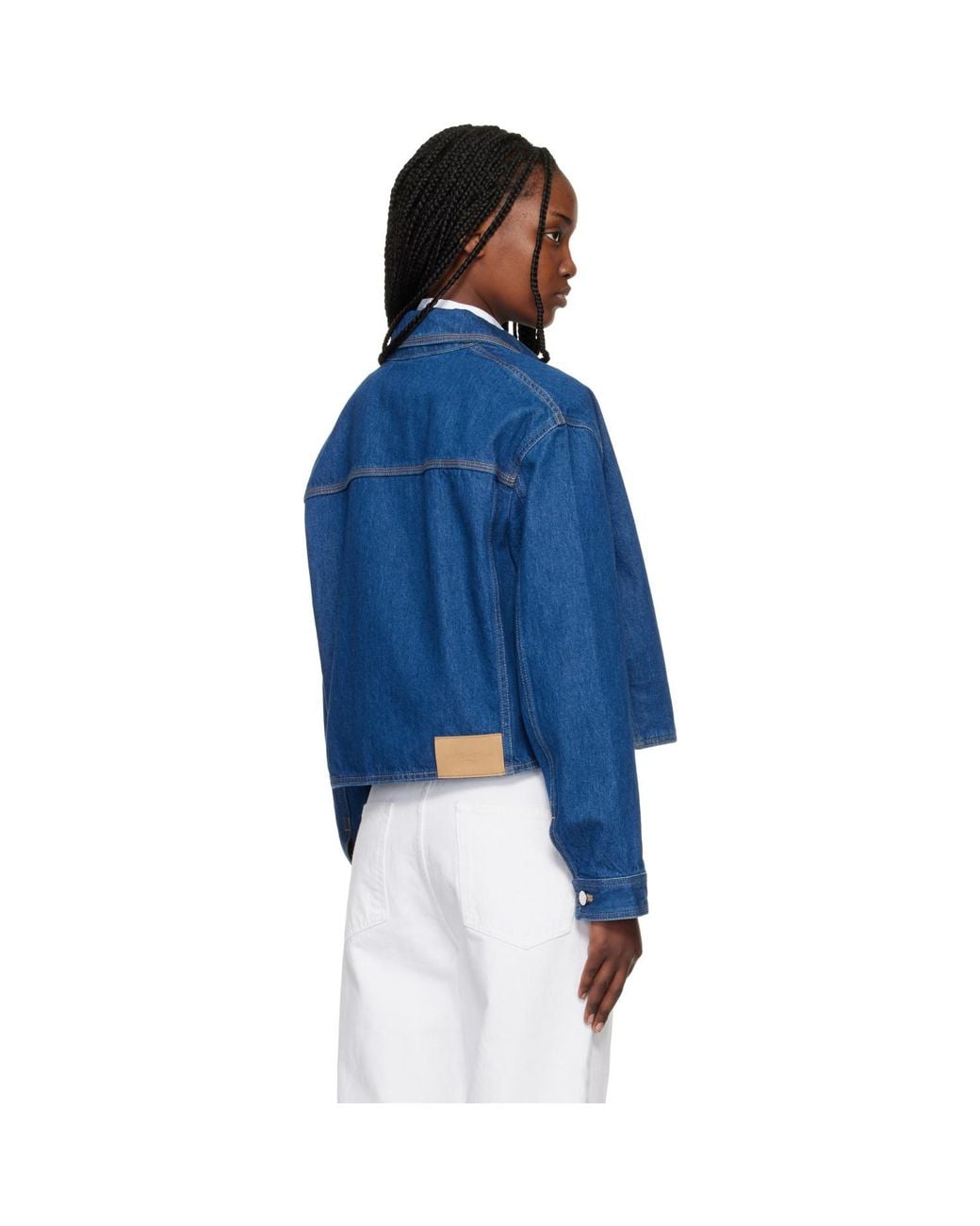 Maison Kitsuné Blue Cropped Denim Jacket