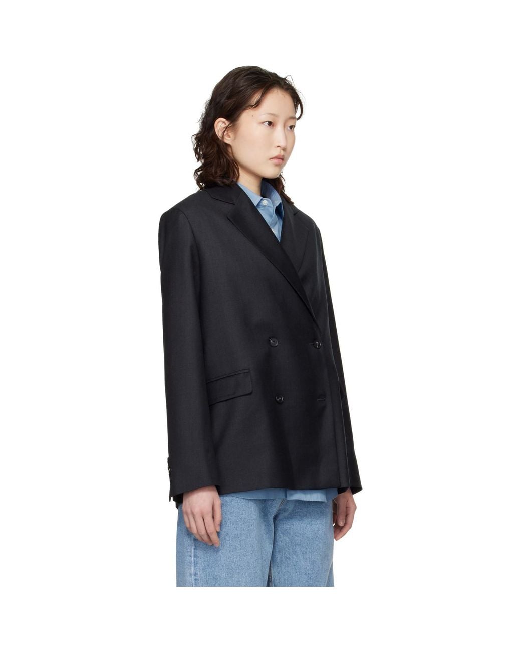 Loulou de Saison Black Donau Lds Virgin Wool Blazer