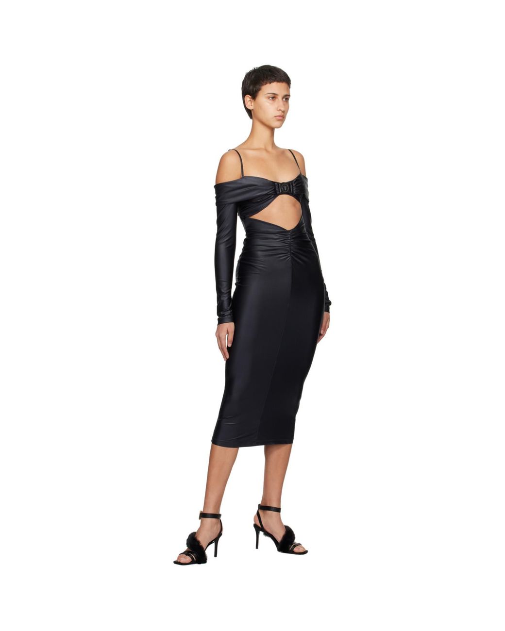 Versace Jeans Couture Black Emily Heeled Sandals