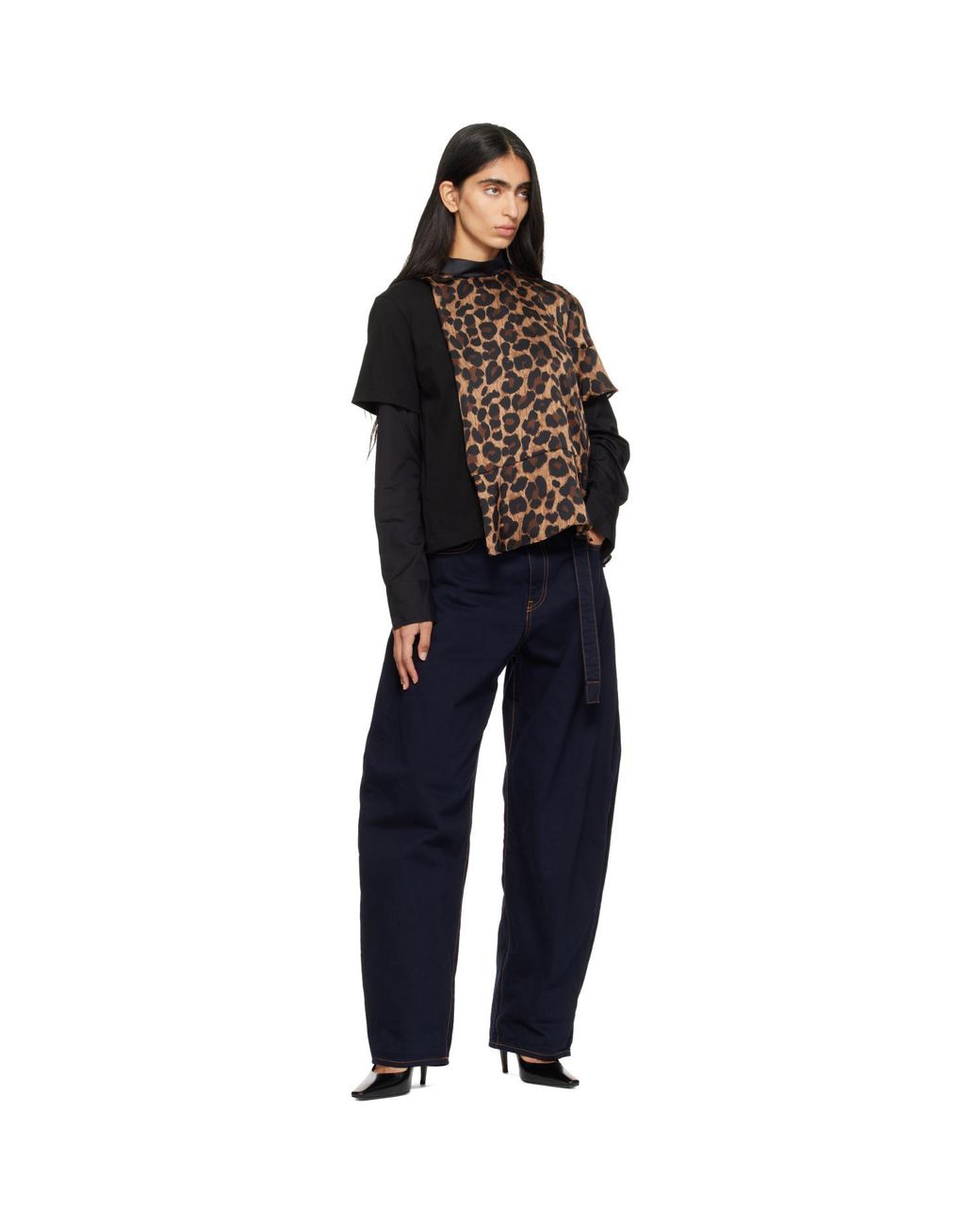 Sacai Black Leopard Jersey T-Shirt