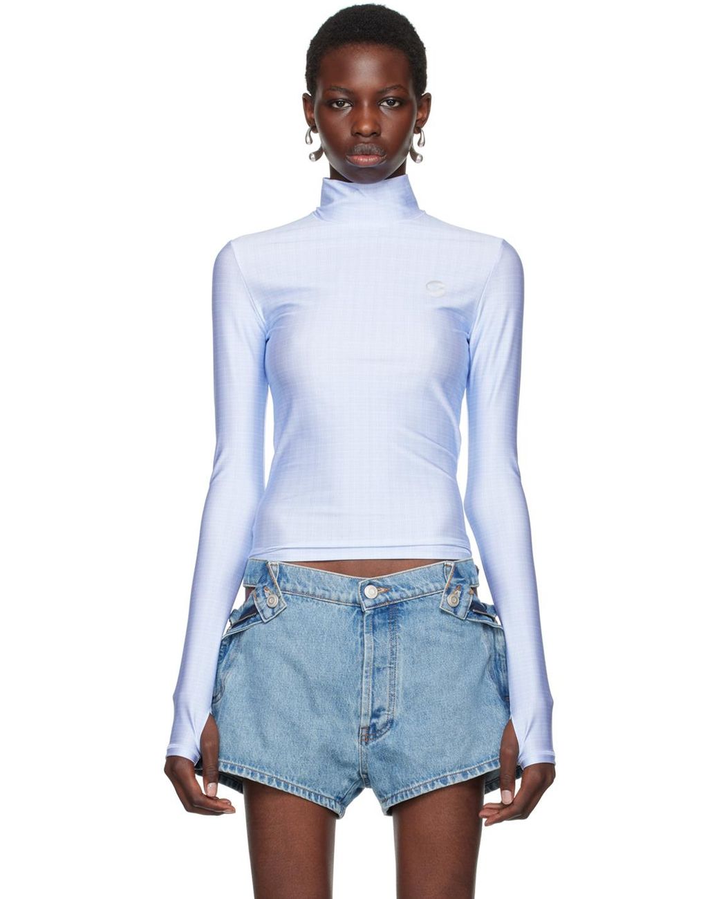 Coperni Tight Turtleneck in Blue Lyst
