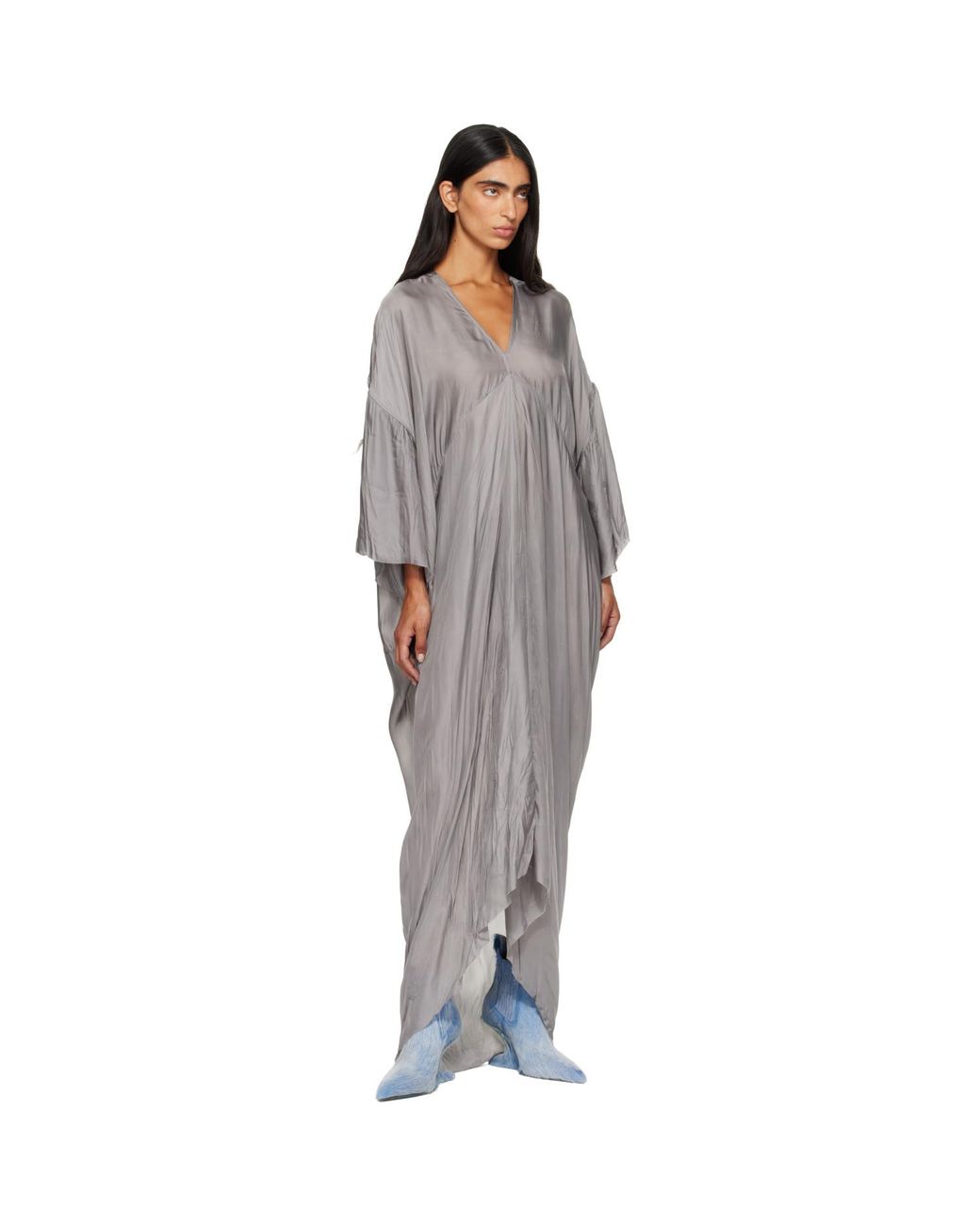 Rick Owens Gray Tower Tommykite Maxi Dress