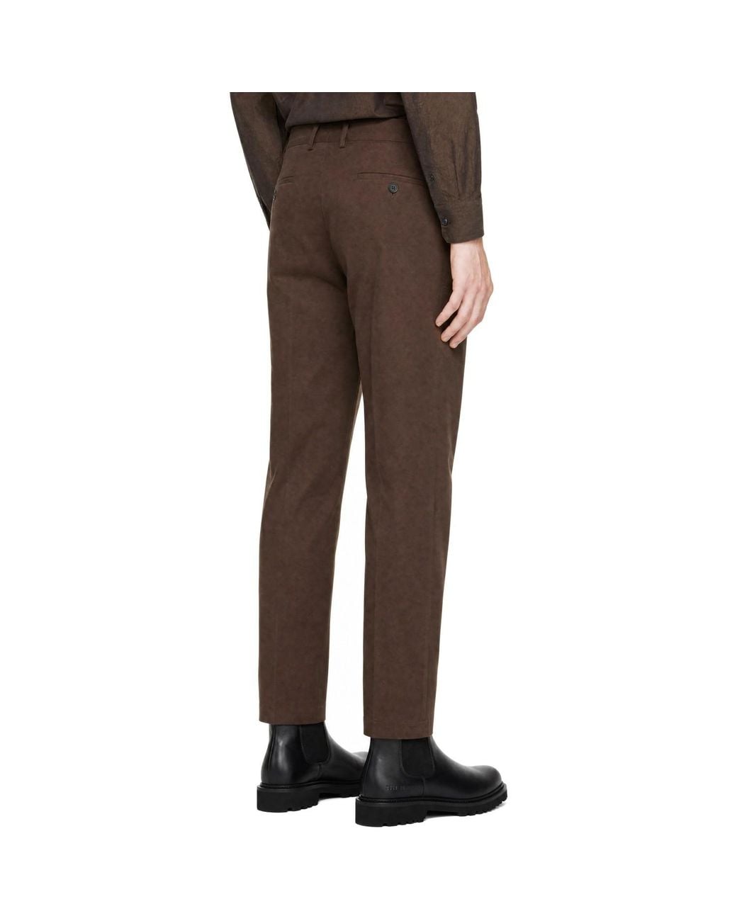 Sunspel Brown Moleskin Regular Fit Trousers for men