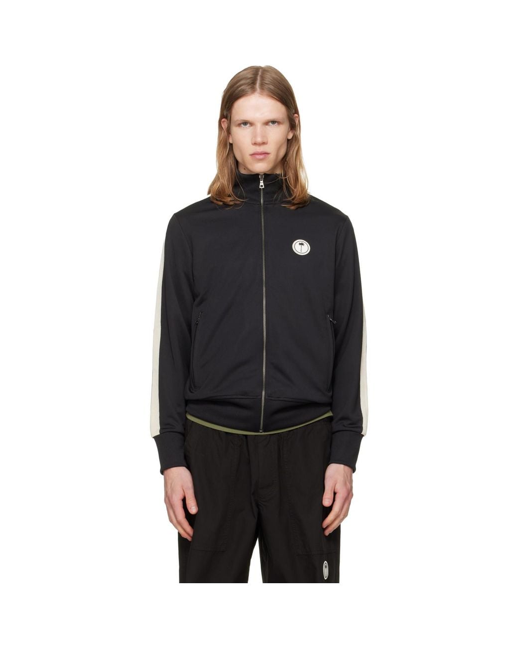 Palm Angels Black Tree Logo Track Jacket for men
