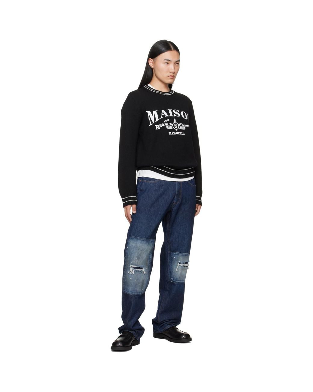 MM6 by Maison Margiela Black Wool Blend Sweater for men
