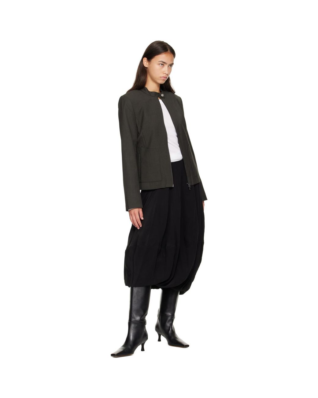Lemaire Black Balloon Midi Skirt