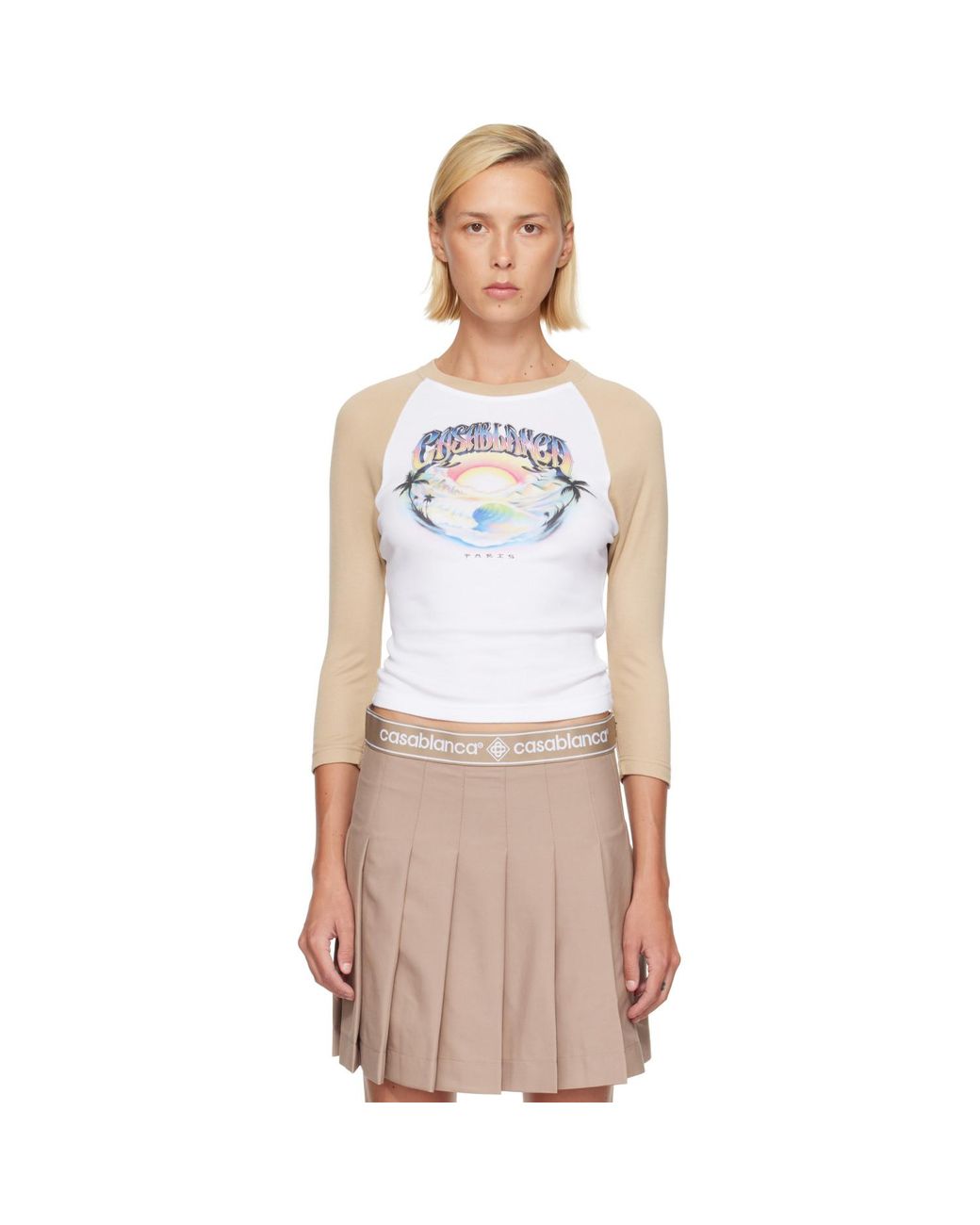 Casablanca Blue Tan Baseball T-Shirt