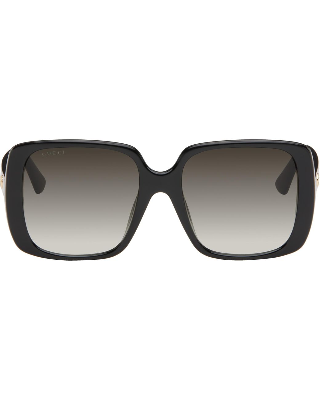 Gucci Lines Thin Gg Temple Sunglasses in Black | Lyst