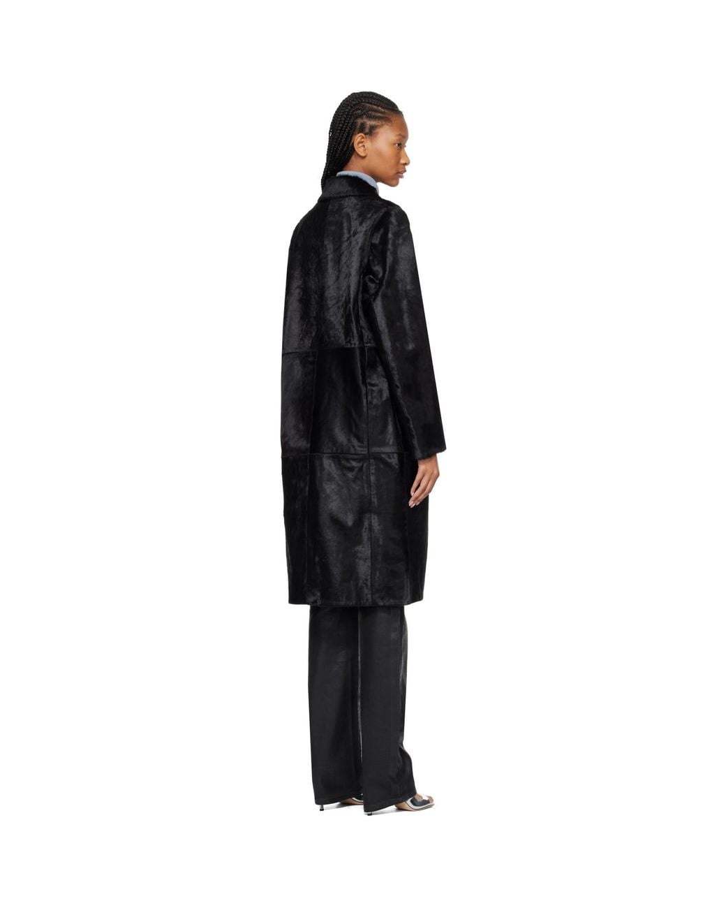 Rohe Black Pony Hair Coat