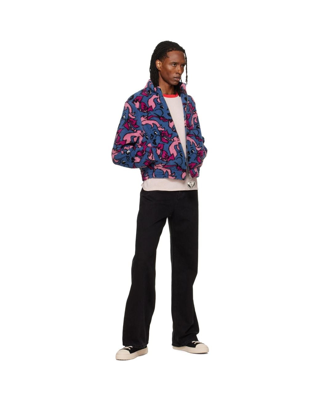 Chopova Lowena Blue Cheeky Girl Fitted Fleece Jacket for men