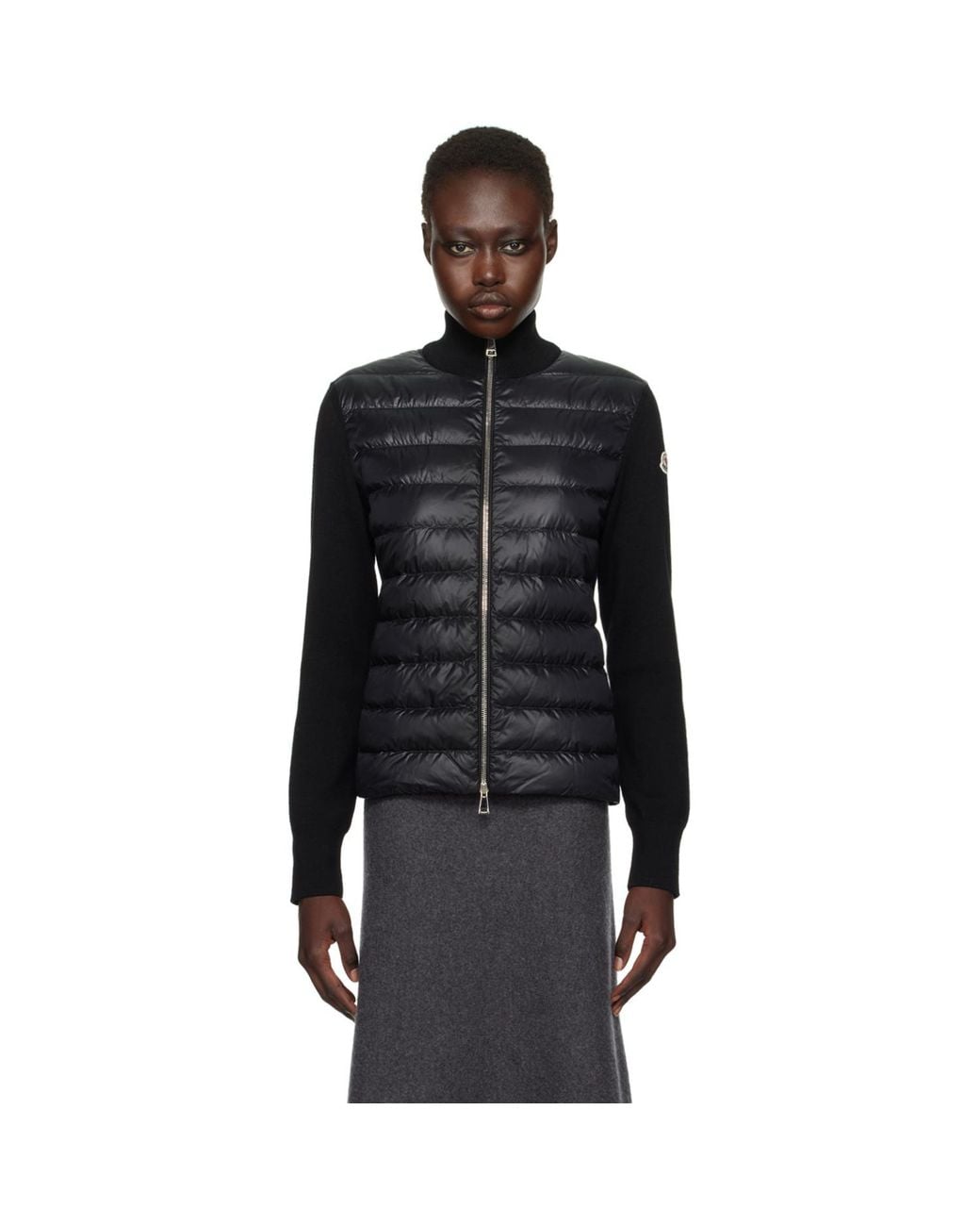 Moncler Black Wool Down-Filled Quilted Jacket