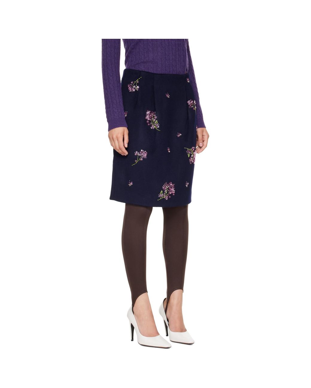 ShuShu/Tong Blue Straight Midi Skirt