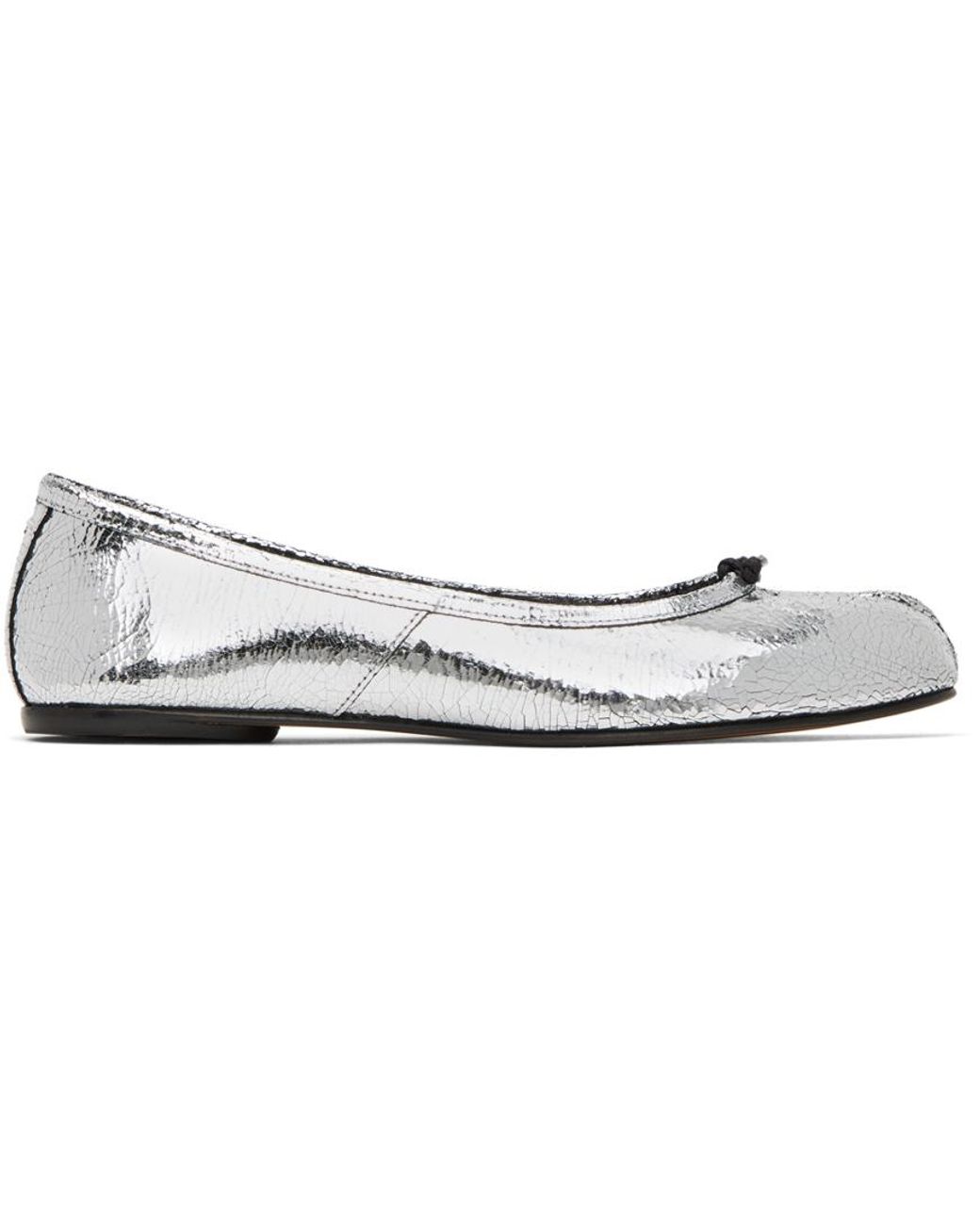 Maison Margiela シルバー Broken Mirror Tabi バレエシューズ