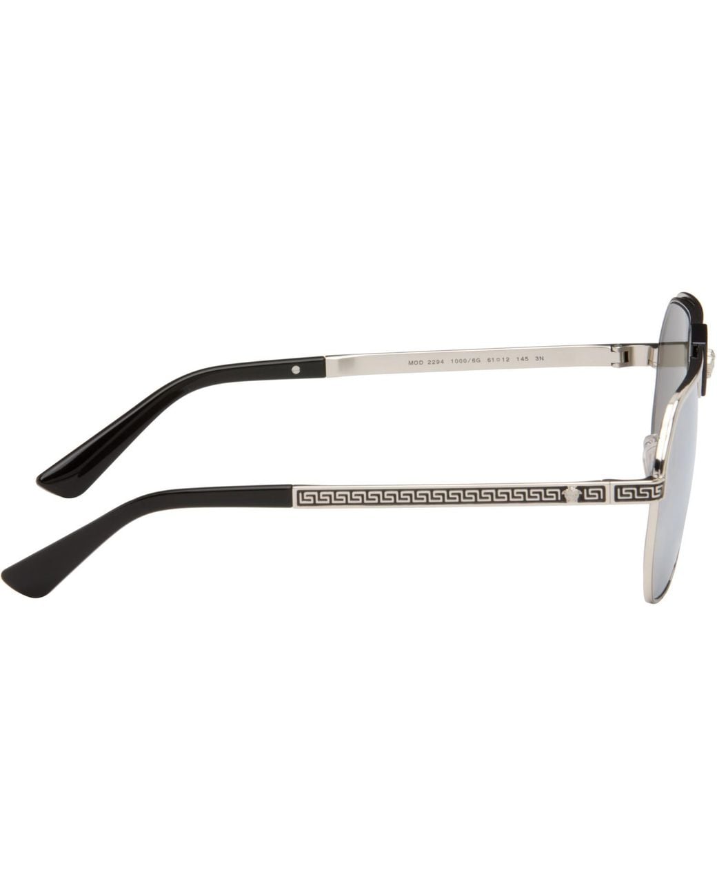 Versace Gray Greca Flow Navigator Sunglasses for men