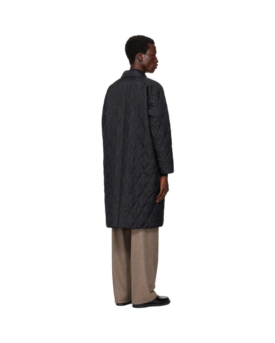 Ganni Black Ripstop Quilt Coat for men
