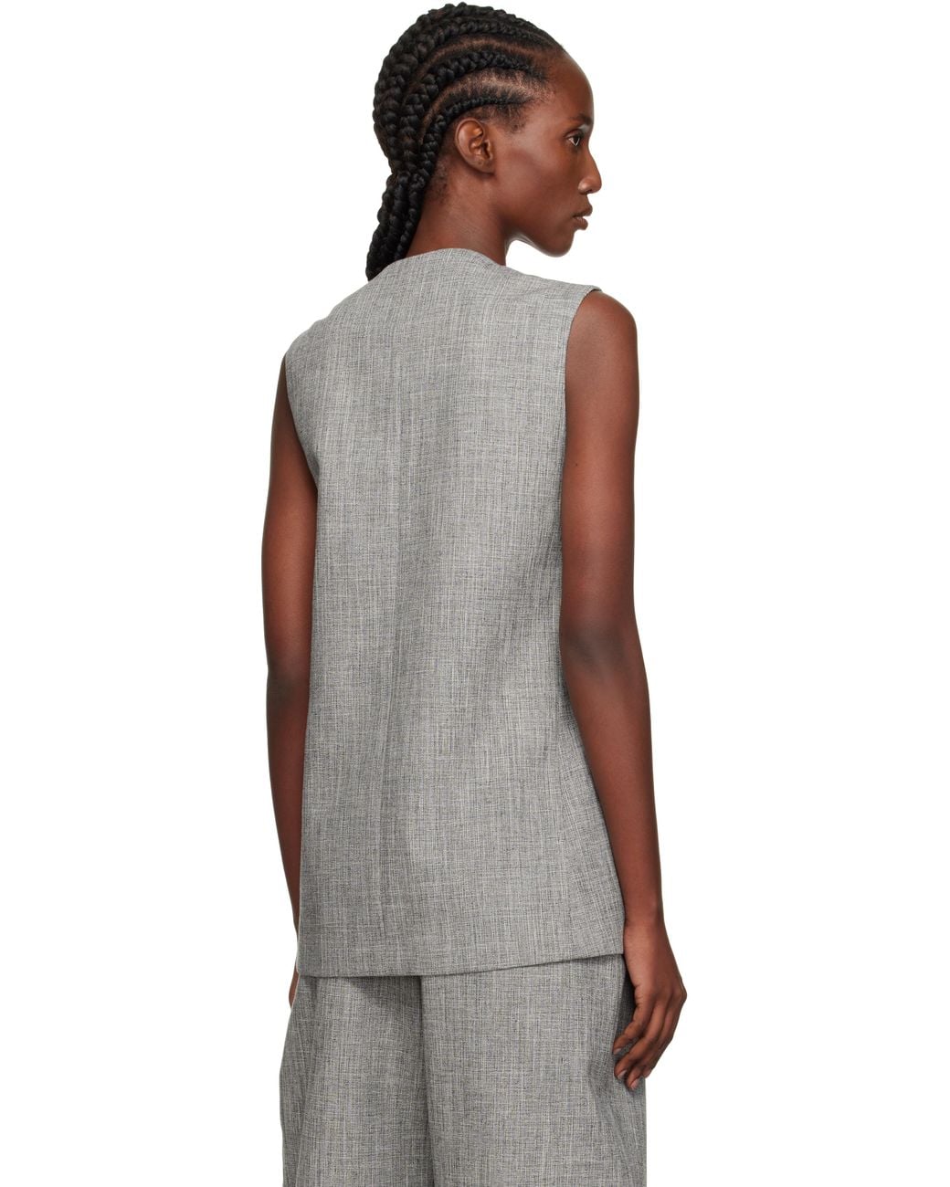 Lanvin Black Button Vest