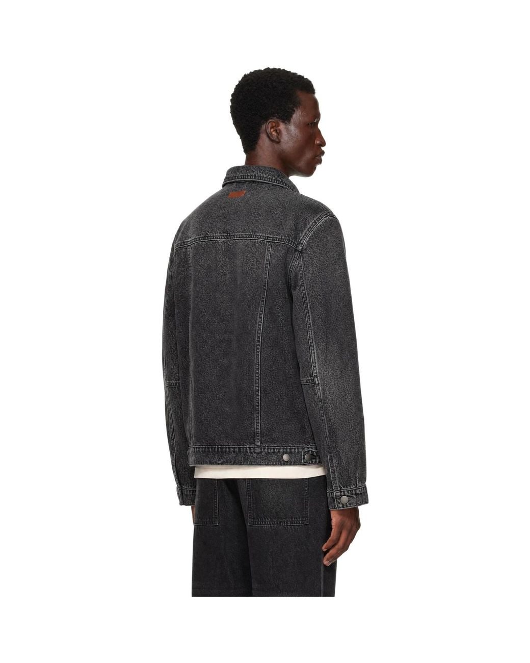 Entire studios Black Classic Denim Jacket for men
