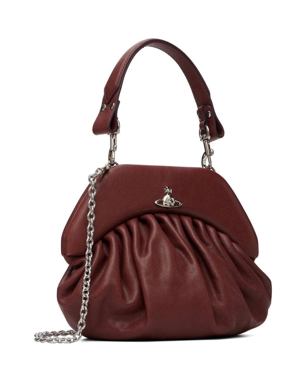 Vivienne Westwood Purple Burgundy Brooke Clutch Bag