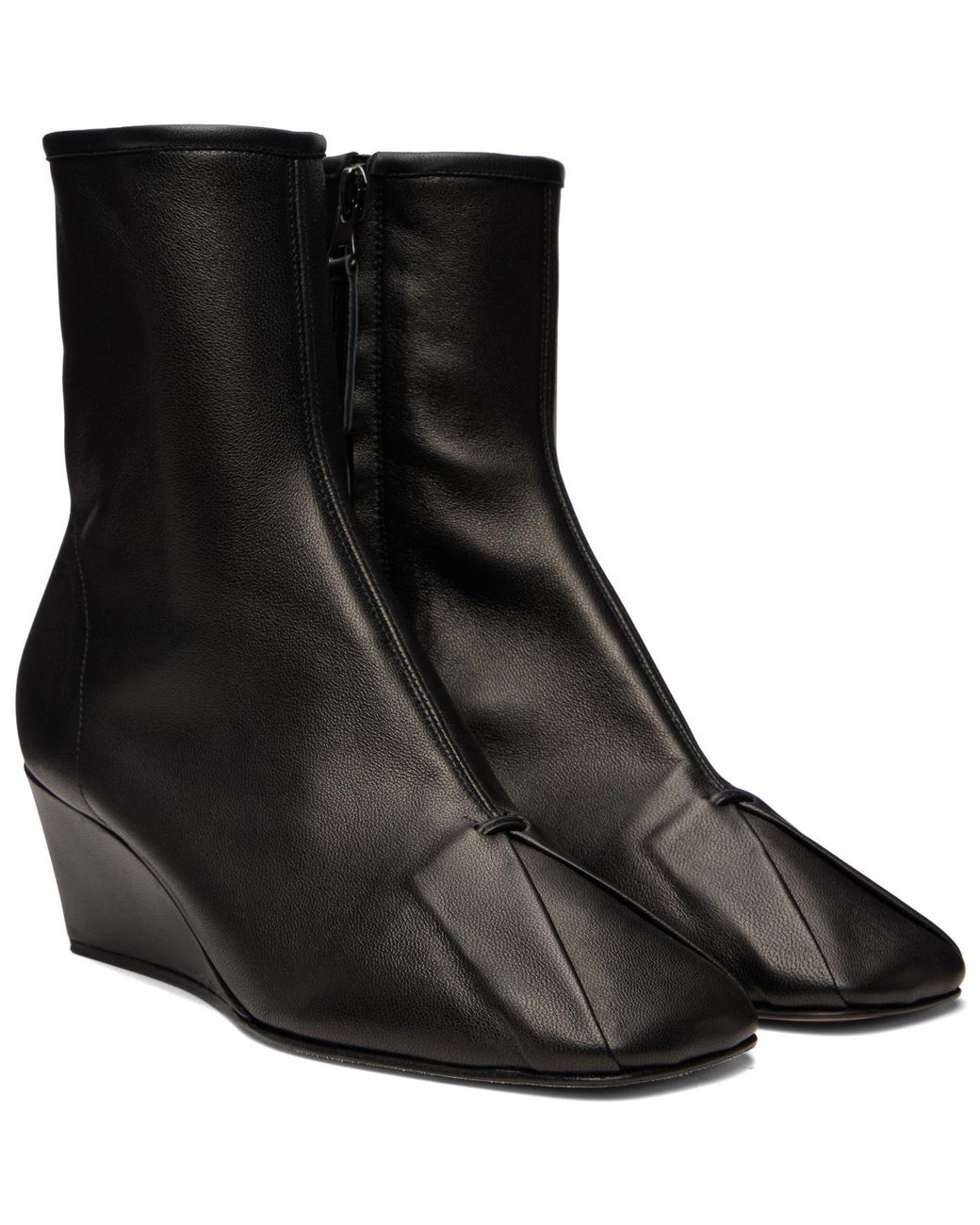 Hereu Black Resso Wedge Ankle Boots