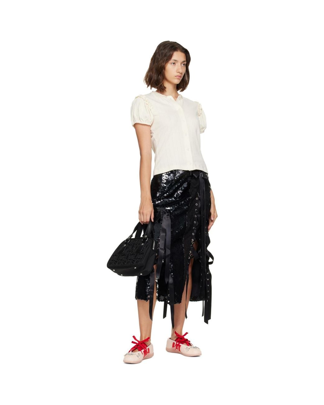 Simone Rocha Red Adidas Originals Edition Taekwondo Ballerina Sneakers