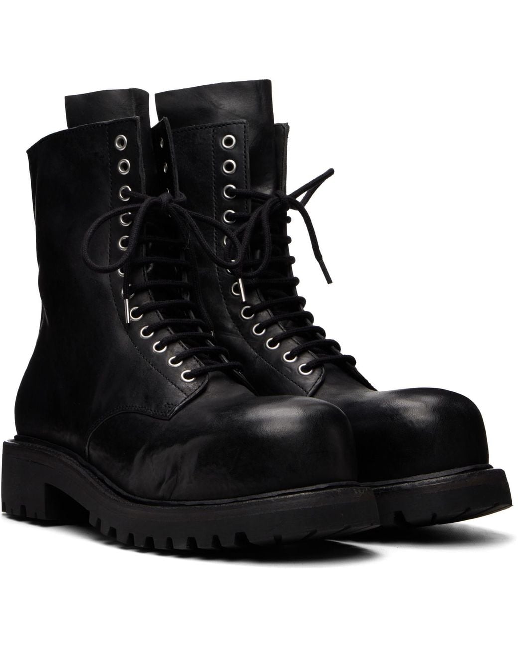 A Diciannoveventitre Black Reverse Prisma Combat Boots for men