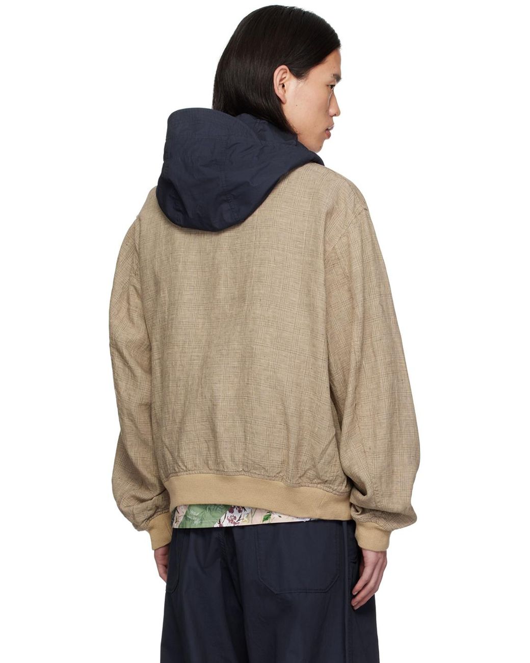 Engineered Garments Check Bomber Jacket in Natural for Men | Lyst UK