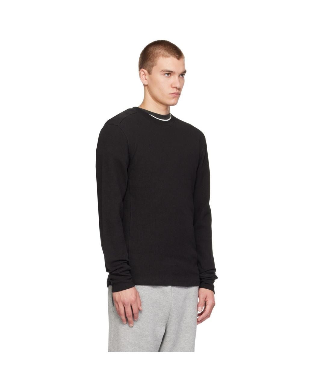 Entire studios Black Thermal Long Sleeve T-Shirt for men