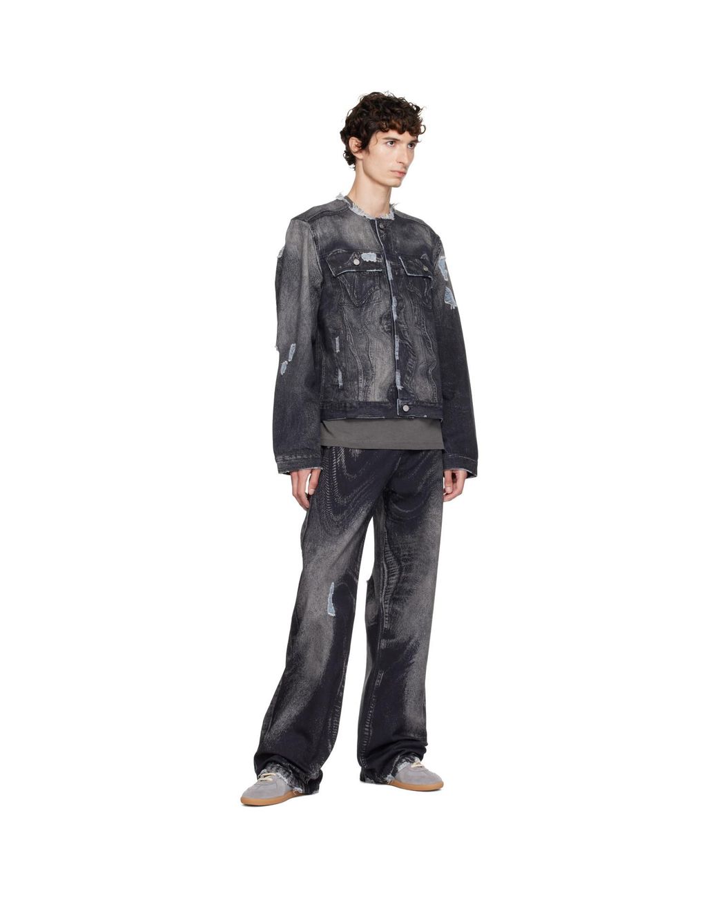 CAMPERLAB Black Distorted Distressed Jeans for men