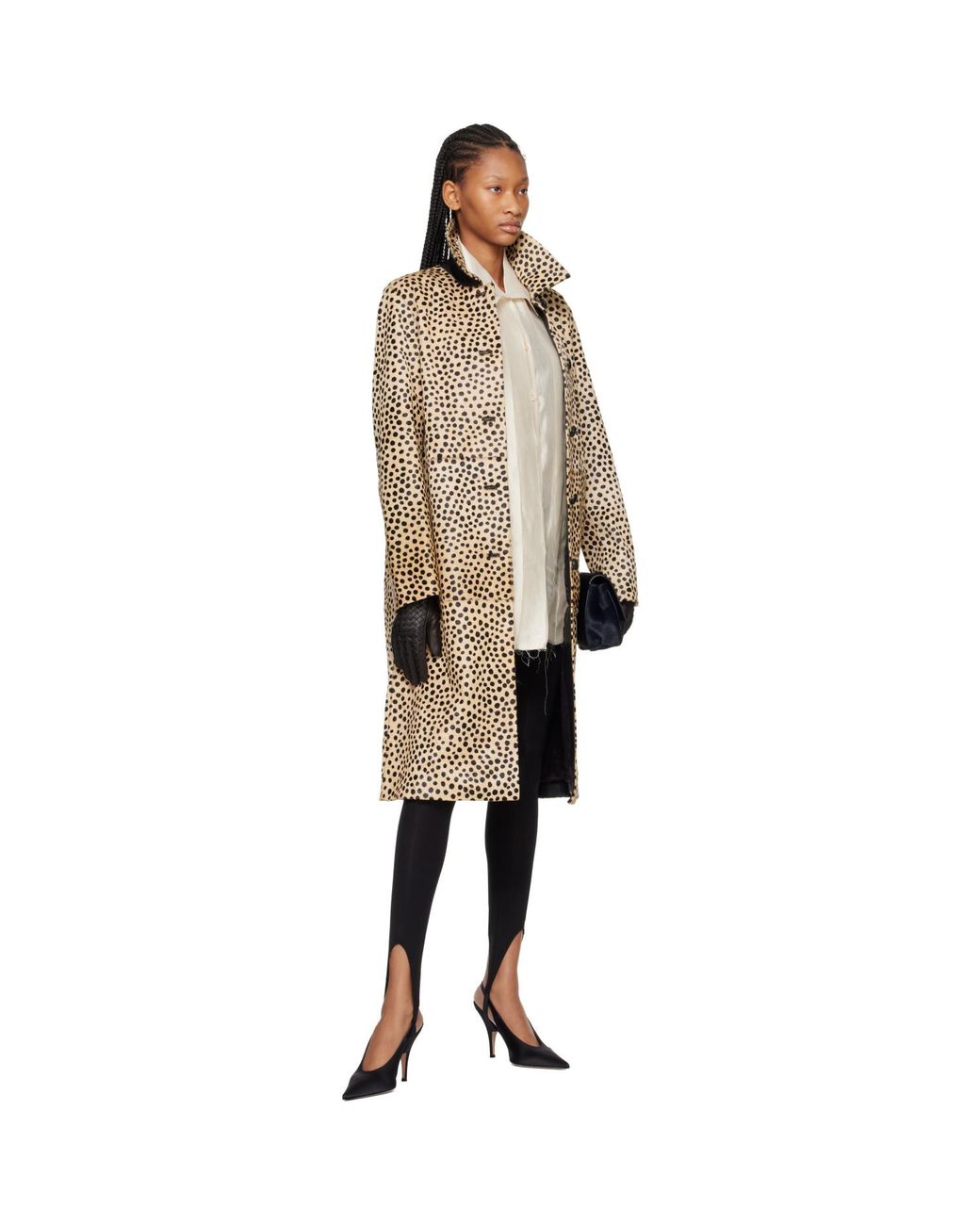 Rohe Natural Tan Cheetah Pony Hair Coat