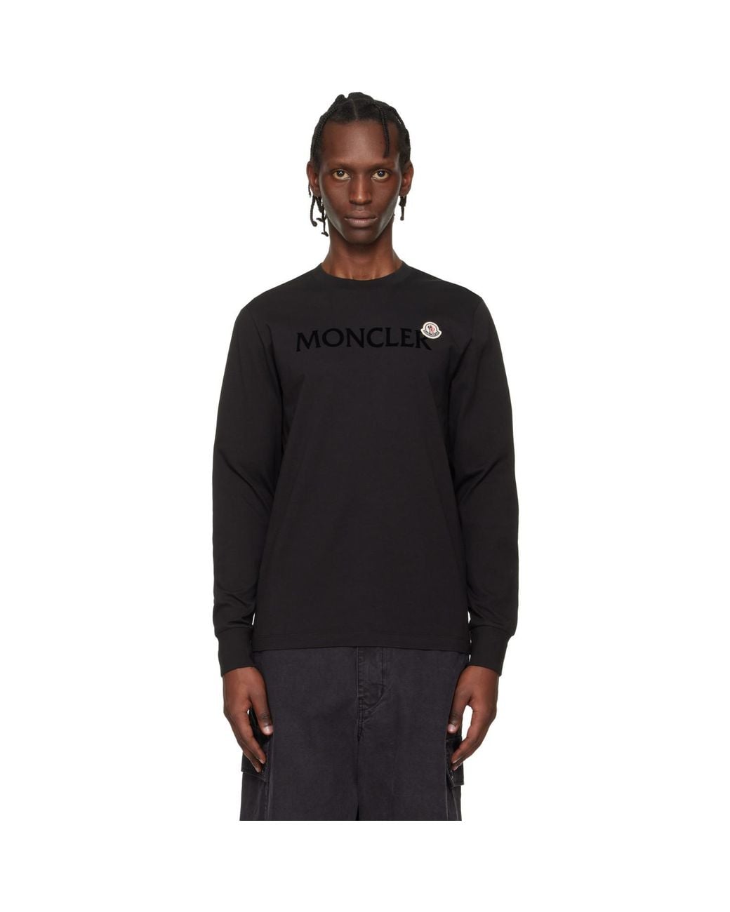 Moncler Black Logo Cotton T-Shirt for men