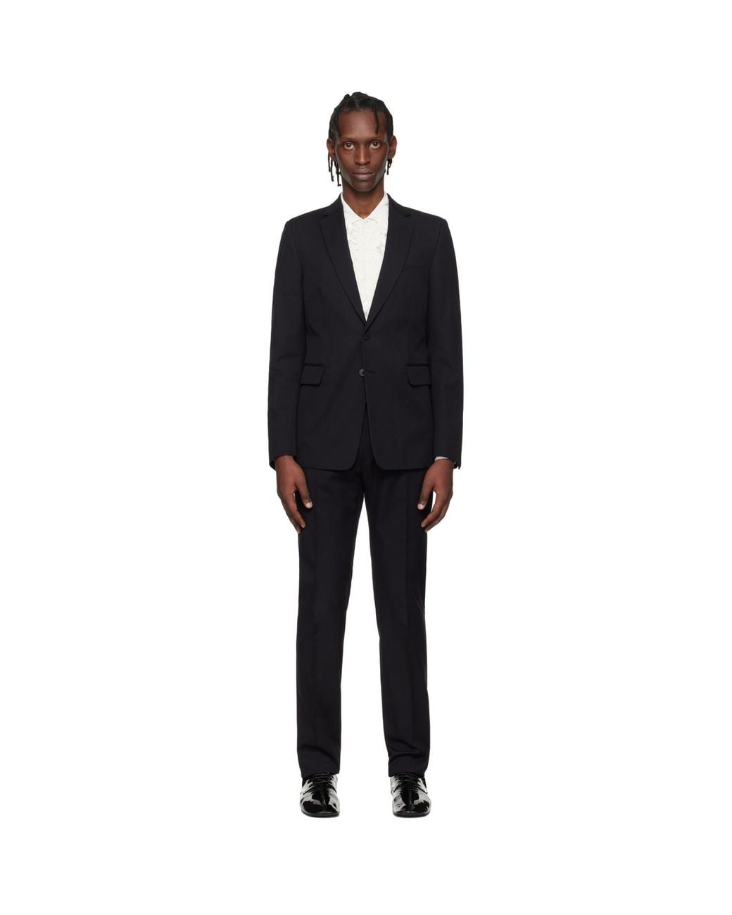 Dries Van Noten Black Single-Breasted Suit for men