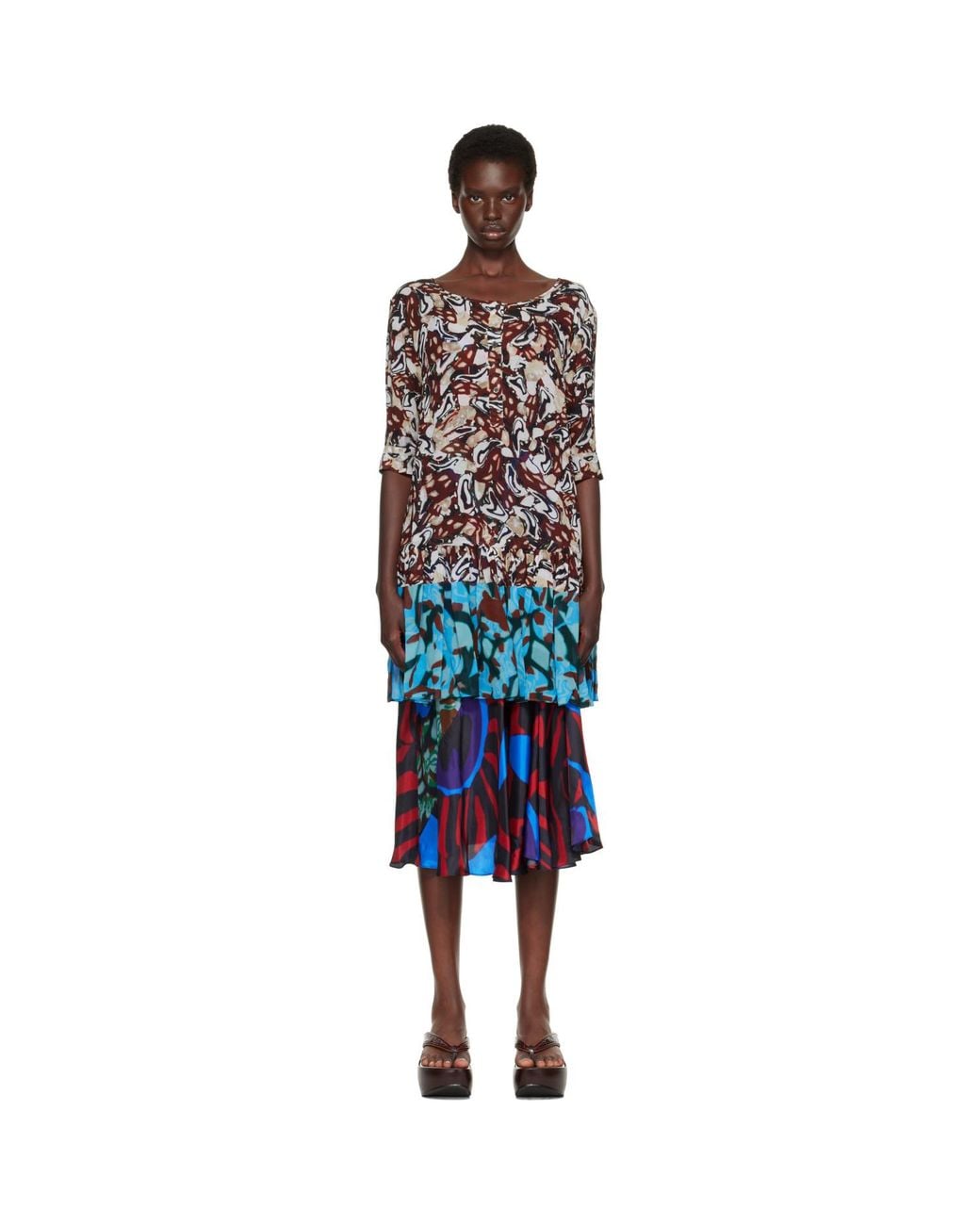 Dries Van Noten Blue Peplum Top