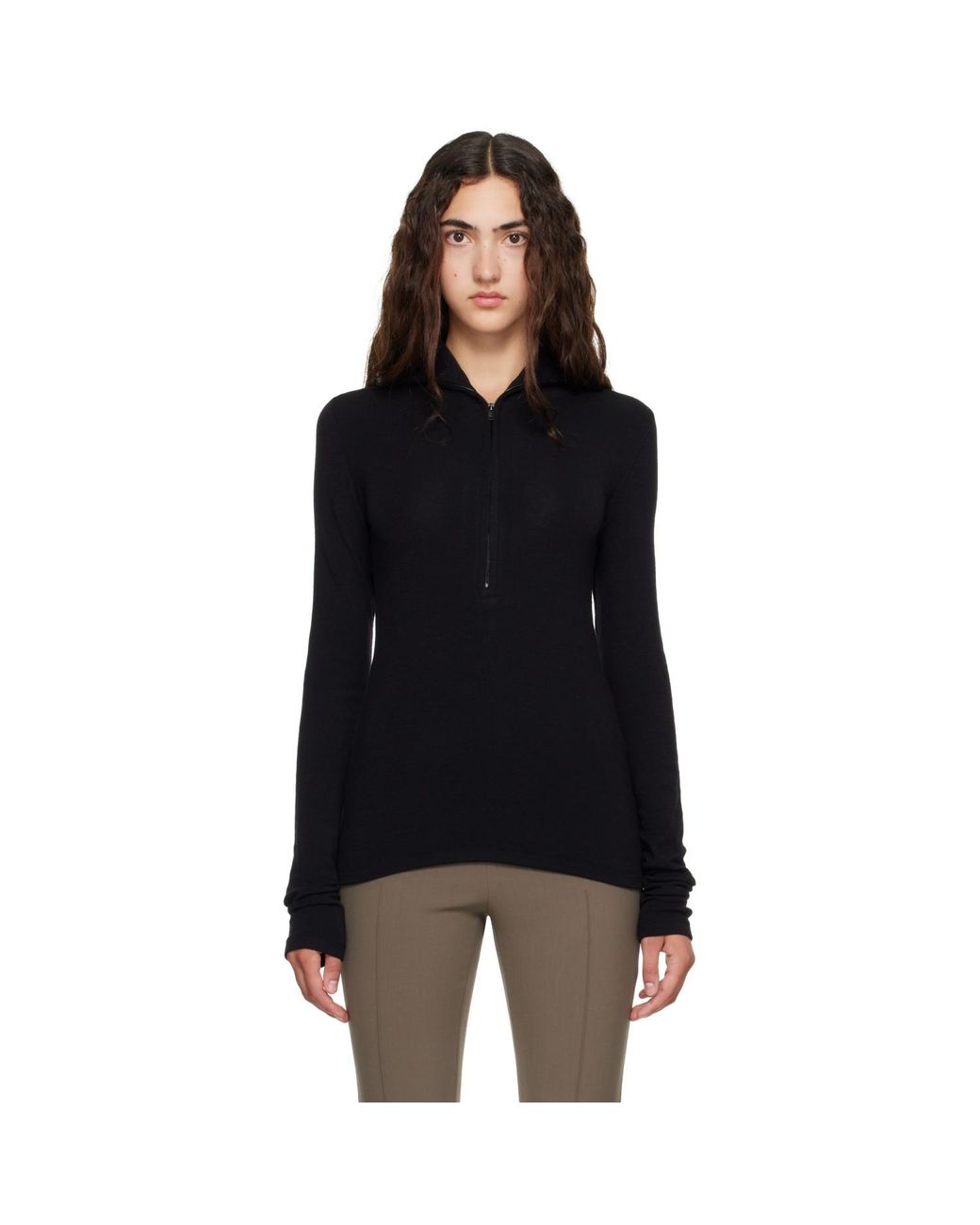 Mugler Black Column Jersey Jacket