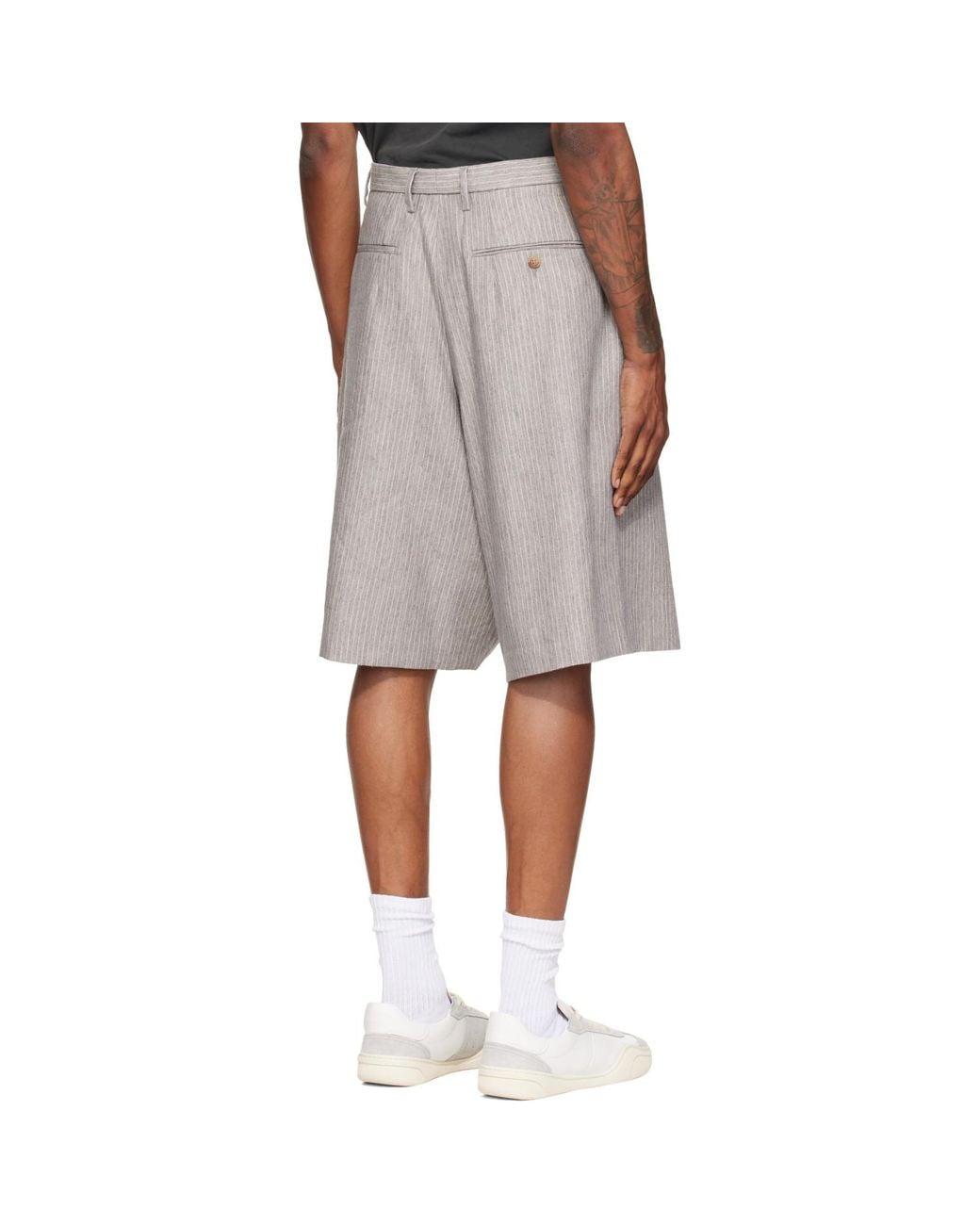 R13 Gray Jumbo Tailored Shorts for men