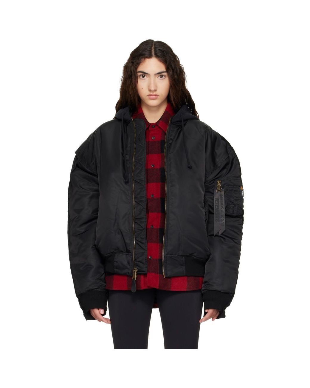 Vetements Black Reconstructed Bomber Jacket