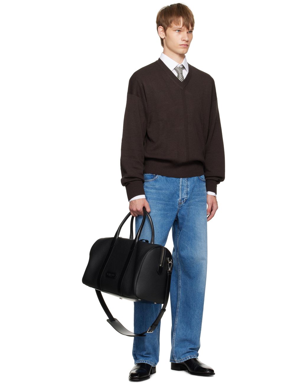 Moyen Sac De Sport Horizontal Souple Noir En Cuir Grainé Tom Ford pour homme en coloris Black