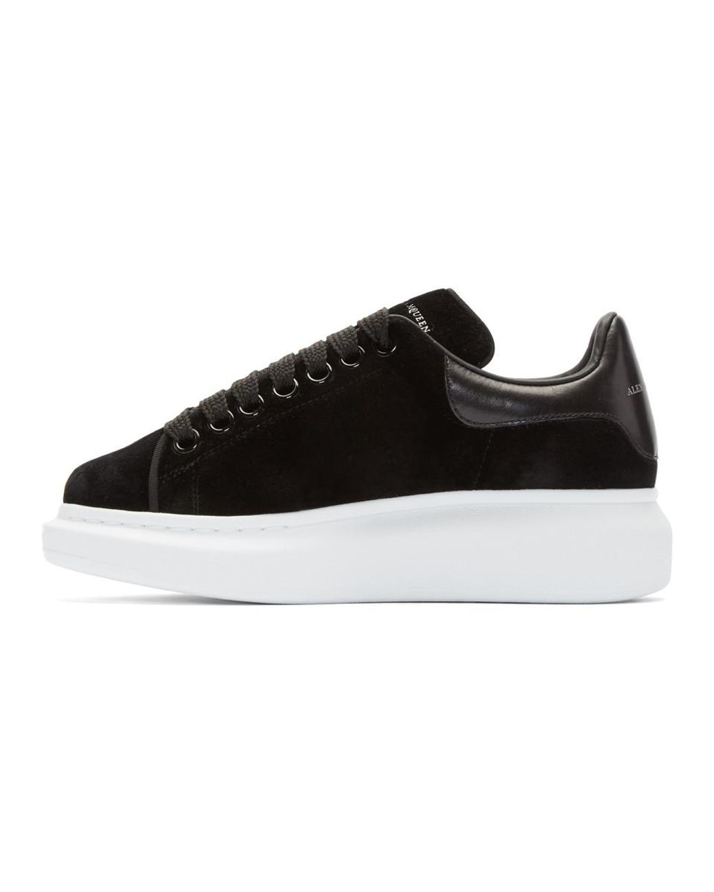 Alexander McQueen Black Velvet Oversized Sneakers | Lyst