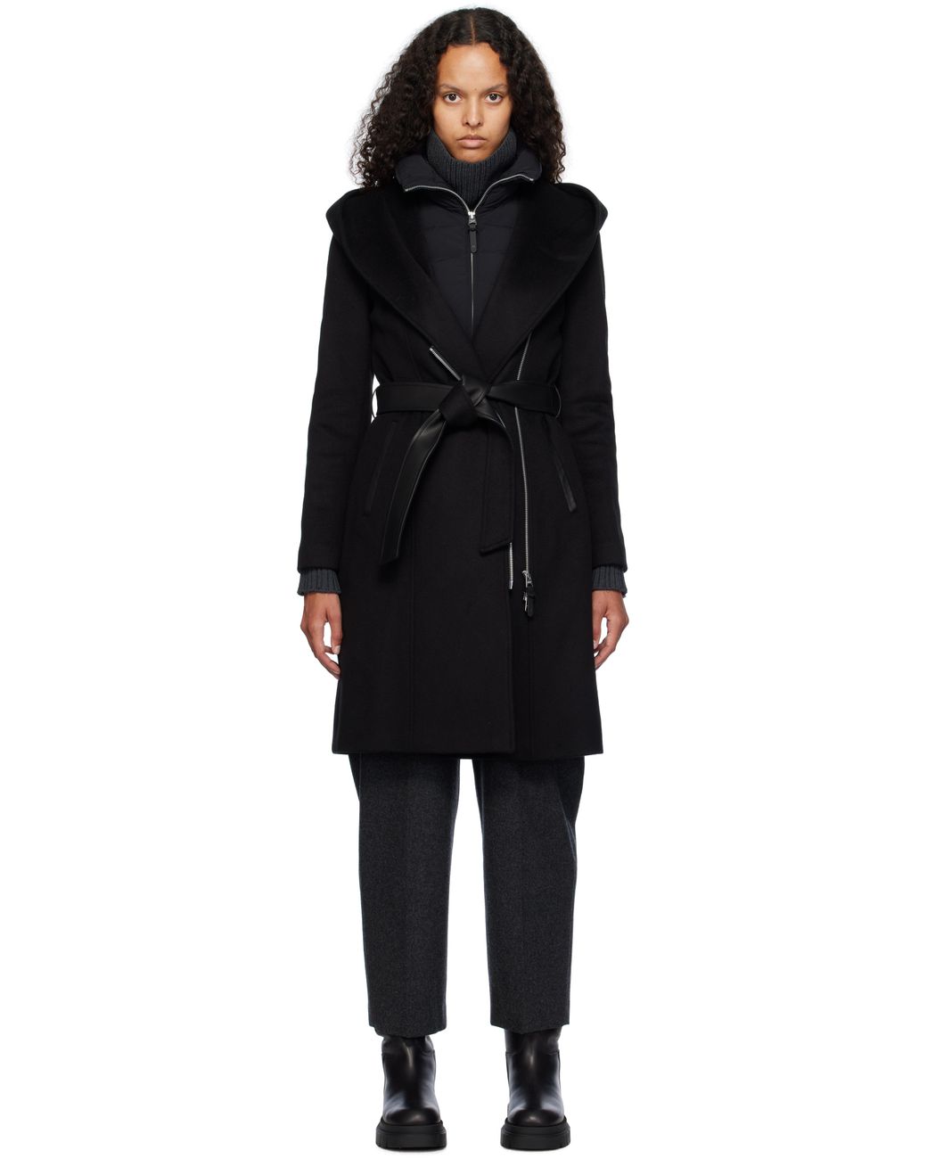 Mackage Shia-SLB 2-in-1 Down Coat ダウンコート Shia-SLB, 2-in-1 double-face wool coat with removable bib
