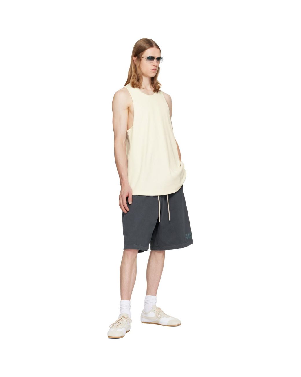 Fear Of God White Off- Ribbed Essential Tank Top for men