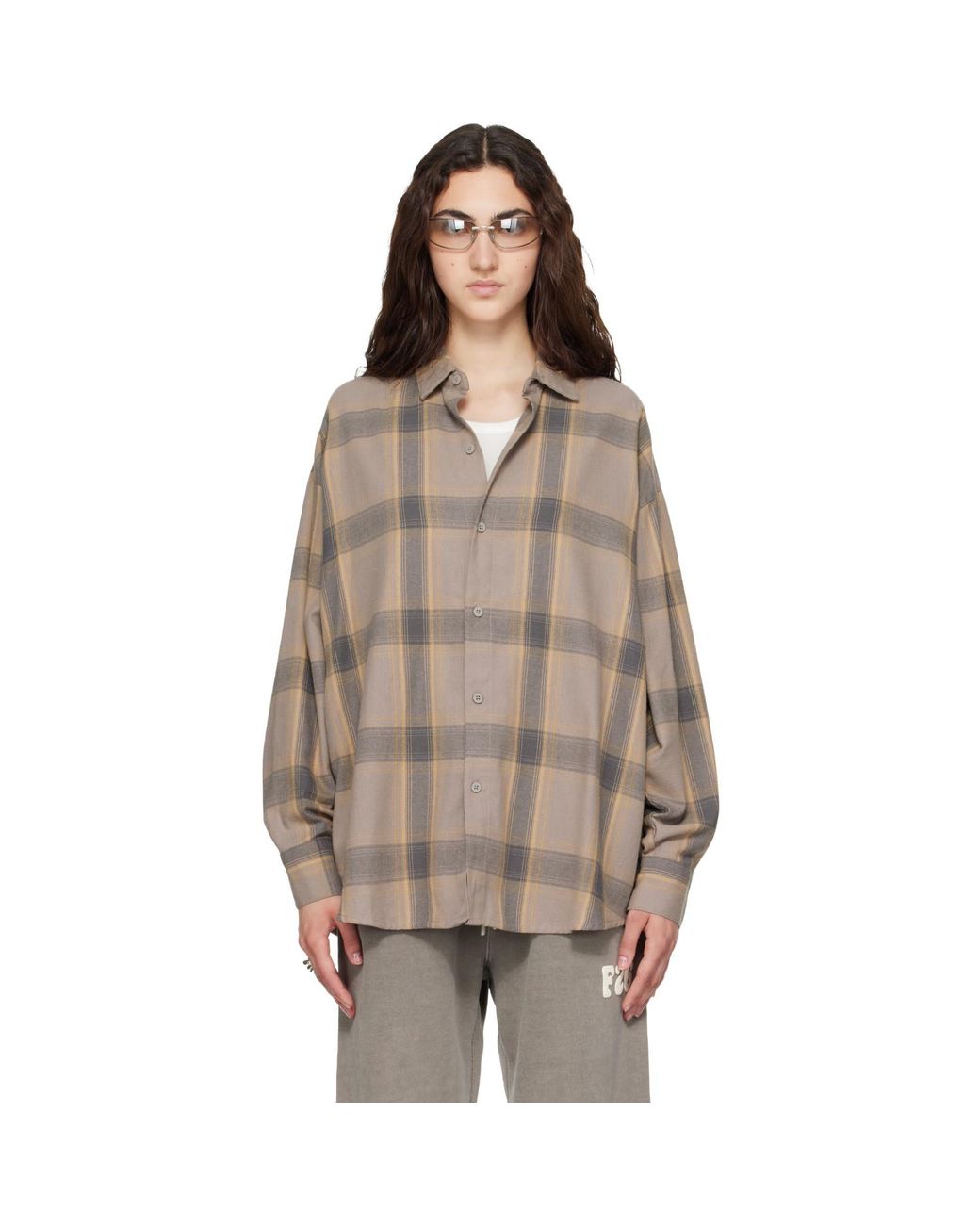 Fear Of God Brown Taupe Button Up Shirt