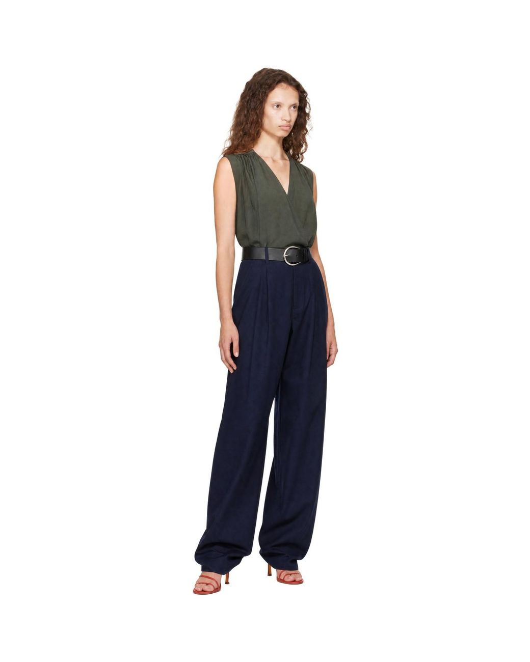 Maryam Nassir Zadeh Blue Abdou Cotton Twill Trousers