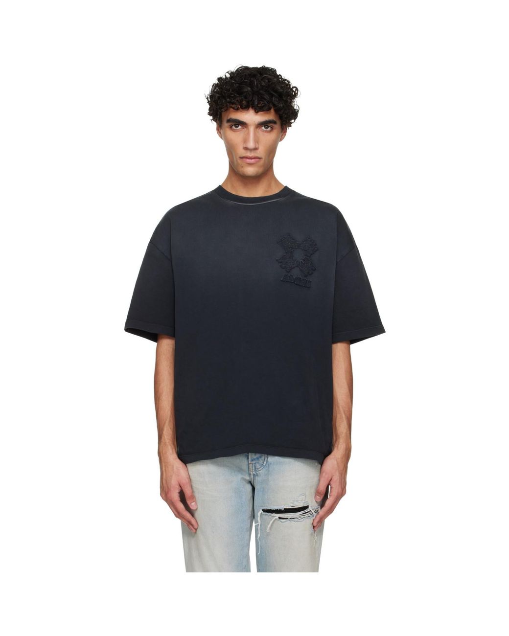 Amiri Black Ma Quad Oversized T-Shirt for men