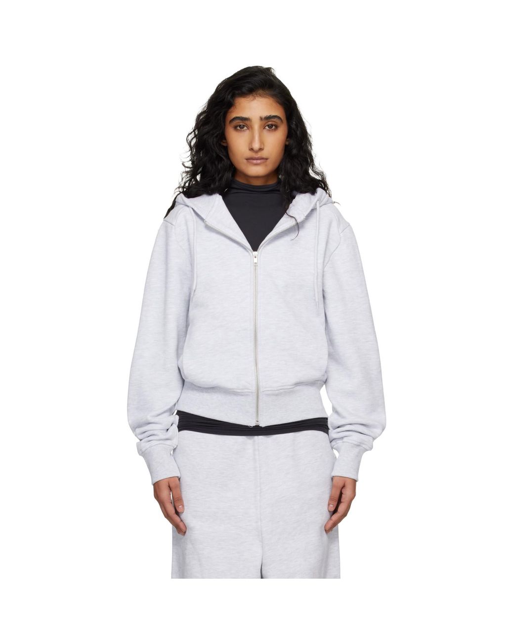 Entire studios White Slim Zip Up Hoodie