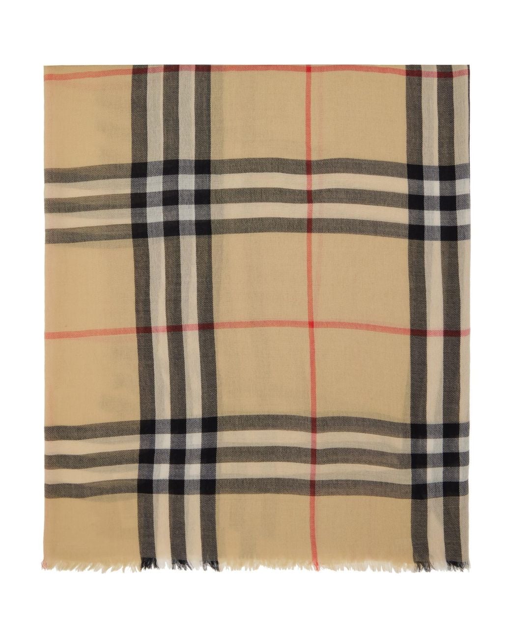 Burberry Green Check Wool Scarf for men
