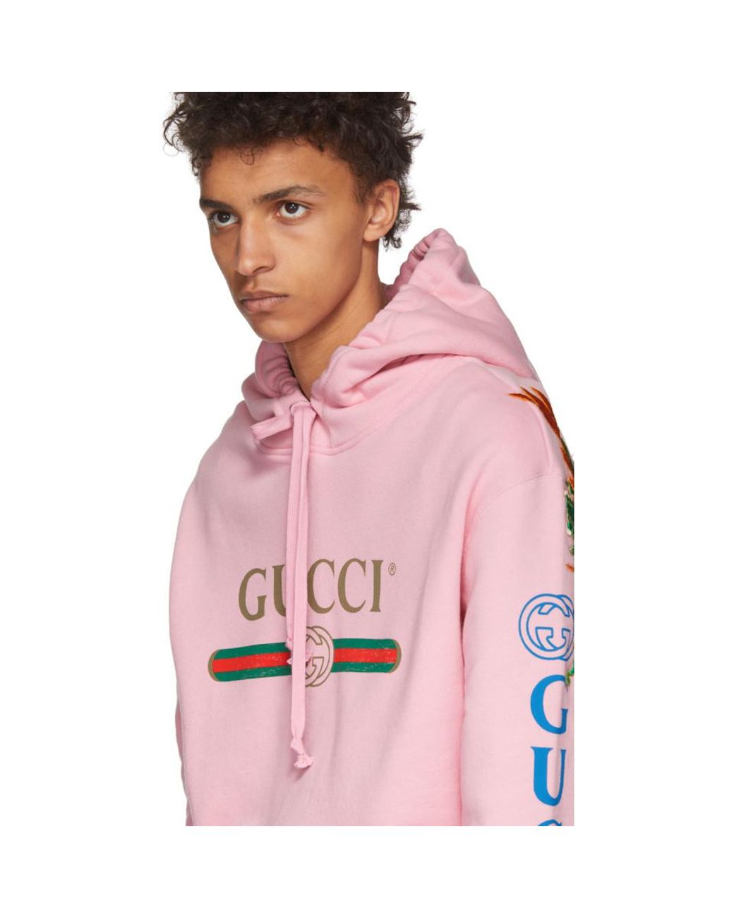 Gucci Pink Dragon Hoodie for Men Lyst Canada