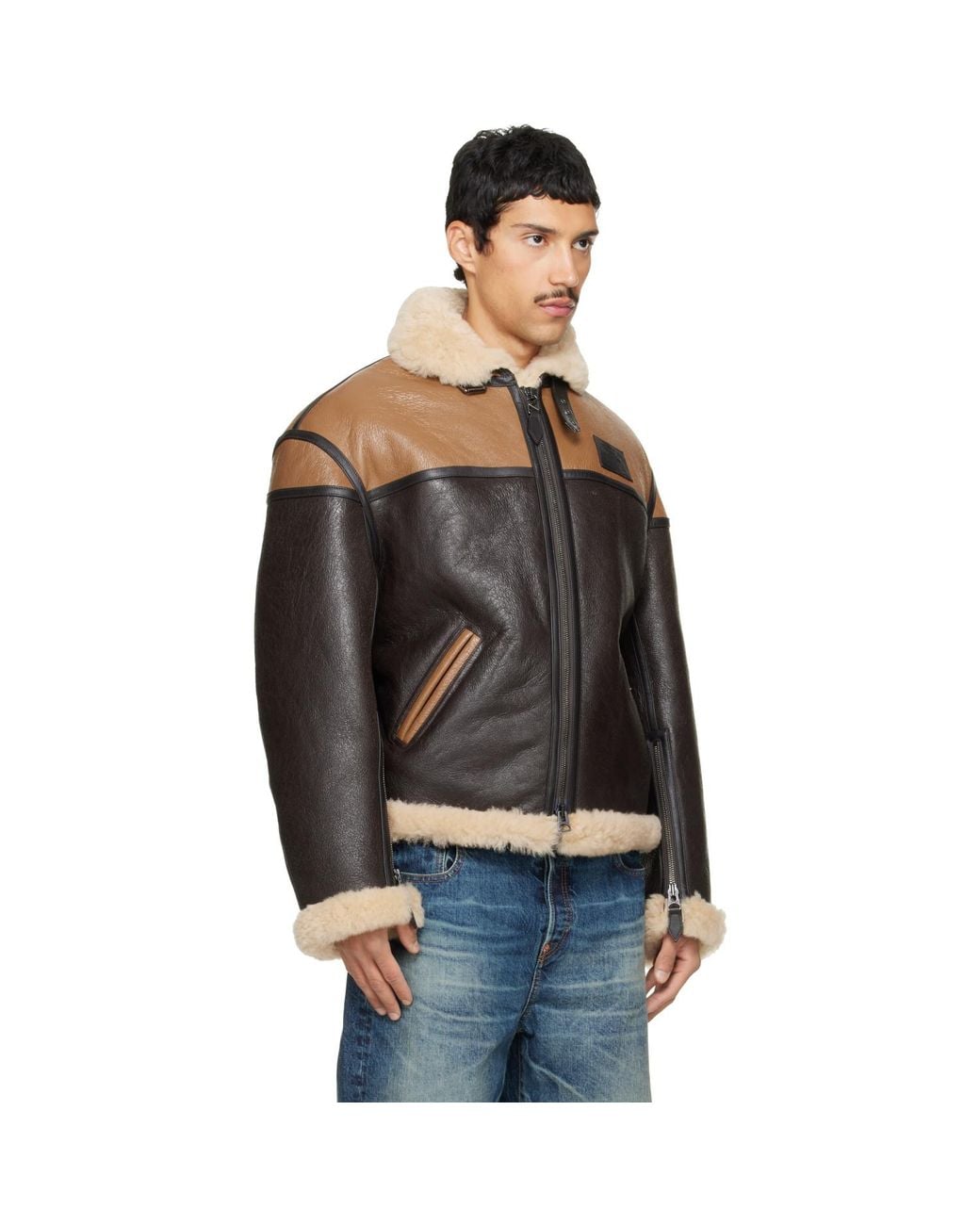 KENZO Black Paris Flying Boke' Shearling Jacket for men