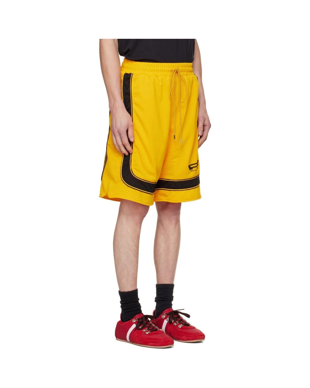 Rhude Yellow Campione Baggy Mesh Shorts for men