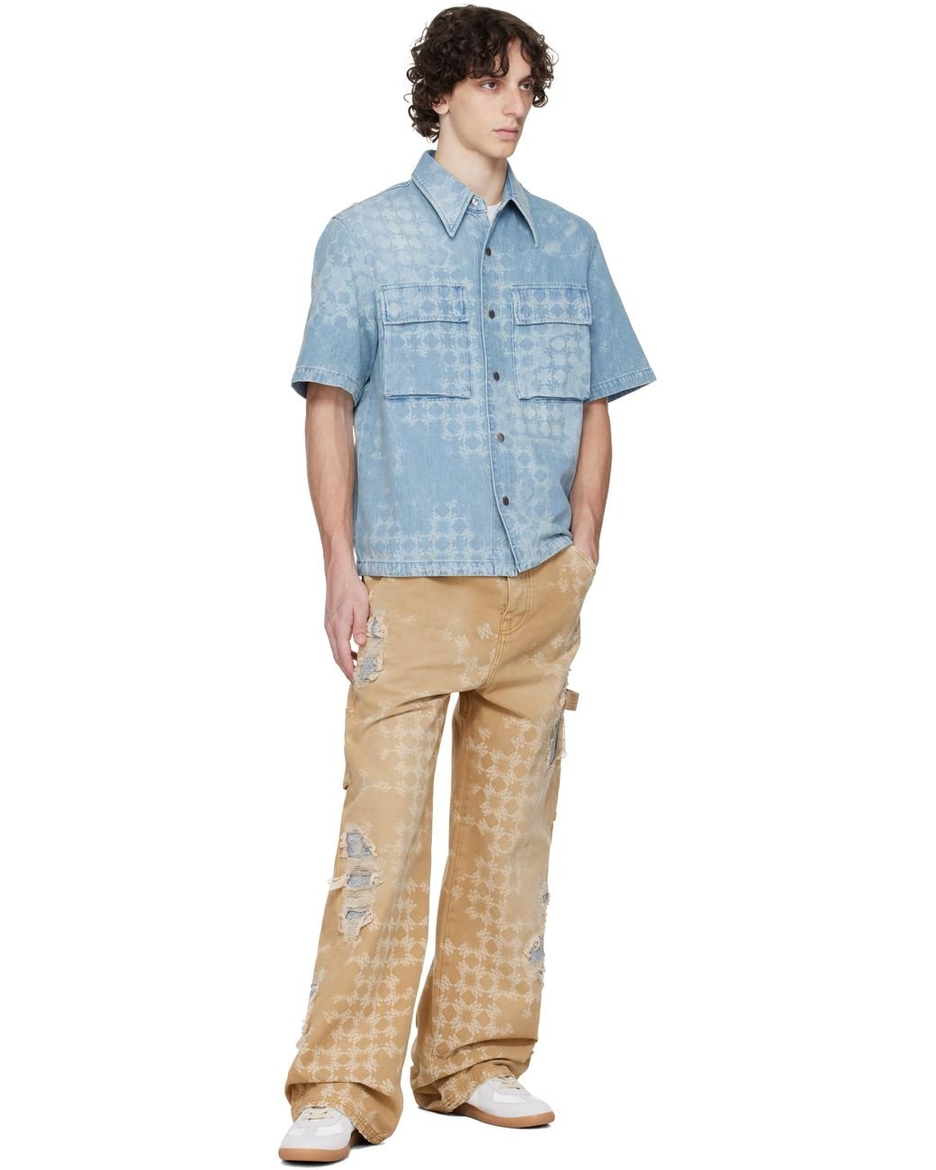 Amiri Natural Tan Repair Jeans for men