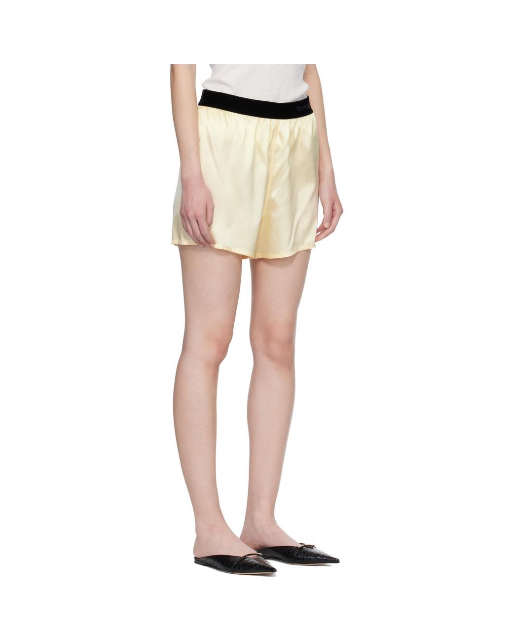 Tom Ford Black Stretch Silk Satin Boxer Shorts