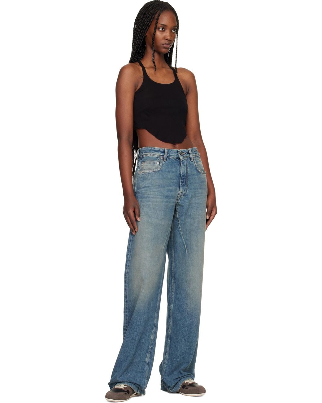 Rick Owens Black Temple Basic Cropped Tank Top